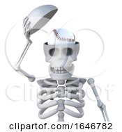 3d Skeleton Has A Baseball In His Head