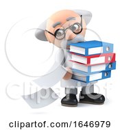 3d Mad Scientist Character Drops Papers From His Folders