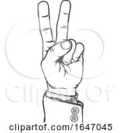 Peace Victory Hand Business Suit Two Finger Sign by AtStockIllustration