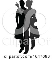 Young Couple Shopping Silhouettes