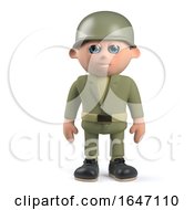 3d Army Soldier Standing To Attention