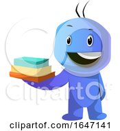 Blue Cartoon Man Holding Books by Morphart Creations