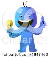 Cartoon Blue Man With An Idea by Morphart Creations
