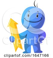 Cartoon Blue Man Holding An Arrow by Morphart Creations