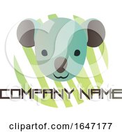 Koala Face Logo Design With Sample Text