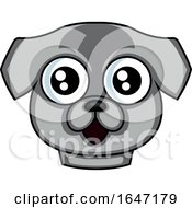 Happy Gray Dog Face