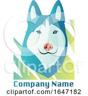 Poster, Art Print Of Husky Dog Logo Design With Sample Text