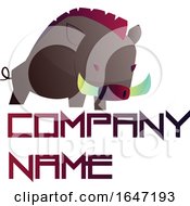 Poster, Art Print Of Wild Boar Logo Design With Sample Text