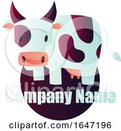 Poster, Art Print Of Dairy Cow Logo Design With Sample Text