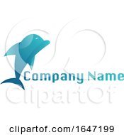 Blue Dolphin Logo Design With Sample Text