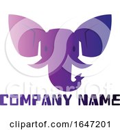 Poster, Art Print Of Purple Elephant Logo Design With Sample Text