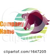 Poster, Art Print Of Purple Horse Head Logo Design With Sample Text