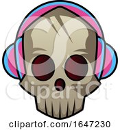Skull Wearing Headphones by Morphart Creations