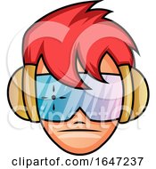 Cool Red Haired Boy Wearing Futuristic Glasses by Morphart Creations