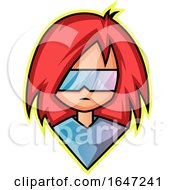 Poster, Art Print Of Cool Red Haired Girl Wearing Futuristic Glasses