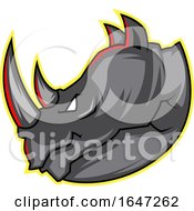 Poster, Art Print Of Tough Profiled Rhinoceros Head