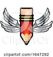 Poster, Art Print Of Winged Red Pencil