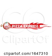 Poster, Art Print Of Pizza Mascot On An Express Banner