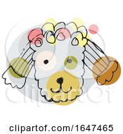 Sketched Poodle Dog Face by Cherie Reve