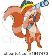 Squirrel Using A Spyglass