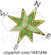 Poster, Art Print Of Green And Yellow Compass