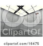 Interior Of A Futuristic Office Elevator Clipart Illustration Graphic