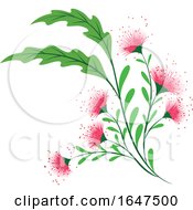 Poster, Art Print Of Pink Flowers With Green Stalk
