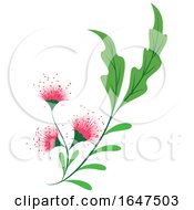 Poster, Art Print Of Pink Flowers With Green Stalk
