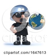 3d Biker With Globe Of The Earth
