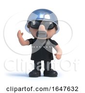 3d Biker Waves A Cheerful Hello by Steve Young