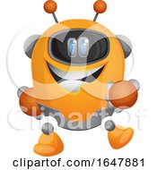 Poster, Art Print Of Orange Cyborg Robot Mascot Character