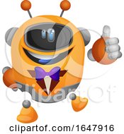 Poster, Art Print Of Orange Cyborg Robot Mascot Character Wearing A Tux