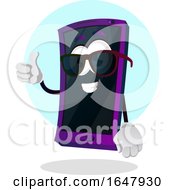 Poster, Art Print Of Cell Phone Mascot Character Wearing Shades And Giving A Thumb Up