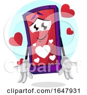 Poster, Art Print Of Cell Phone Mascot Character In Love