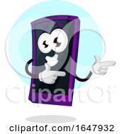 Poster, Art Print Of Cell Phone Mascot Character Pointing Or Dancing