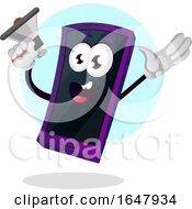 Poster, Art Print Of Cell Phone Mascot Character Announcing With A Megaphone