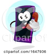 Poster, Art Print Of Cell Phone Mascot Character Making A Call