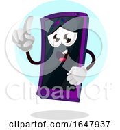 Poster, Art Print Of Cell Phone Mascot Character Giving Pointers