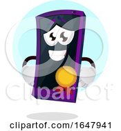 Poster, Art Print Of Cell Phone Mascot Character Wearing A Medal