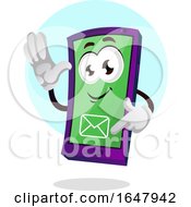 Poster, Art Print Of Cell Phone Mascot Character Checking Email
