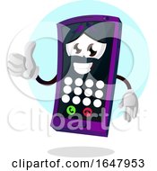 Poster, Art Print Of Cell Phone Mascot Character Holding A Thumb Up