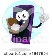 Poster, Art Print Of Cell Phone Mascot Character Holding A Clipboard