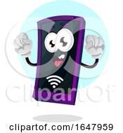 Poster, Art Print Of Cell Phone Mascot Character With A Wifi Signal