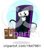 Poster, Art Print Of Cell Phone Mascot Character Carrying A Briefcase