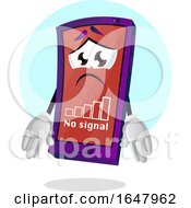 Cell Phone Mascot Character With No Signal