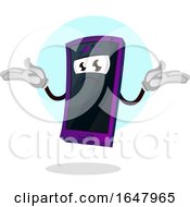 Poster, Art Print Of Cell Phone Mascot Character Shrugging