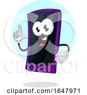 Poster, Art Print Of Cell Phone Mascot Character Holding Up A Finger