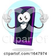Poster, Art Print Of Cell Phone Mascot Character Holding Up Two Fingers