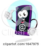 Poster, Art Print Of Cell Phone Mascot Character With An Email Symbol