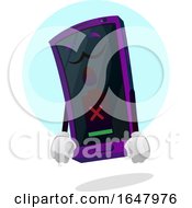 Poster, Art Print Of Cell Phone Mascot Character With A Low Battery